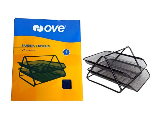 OVE BANDEJA DE METAL TIPO MALLA X2 NEGRO