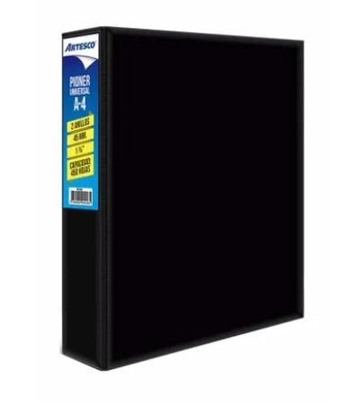 ARTESCO PIONER A5 2 ANILL 25MM PLASTIF NEGRO