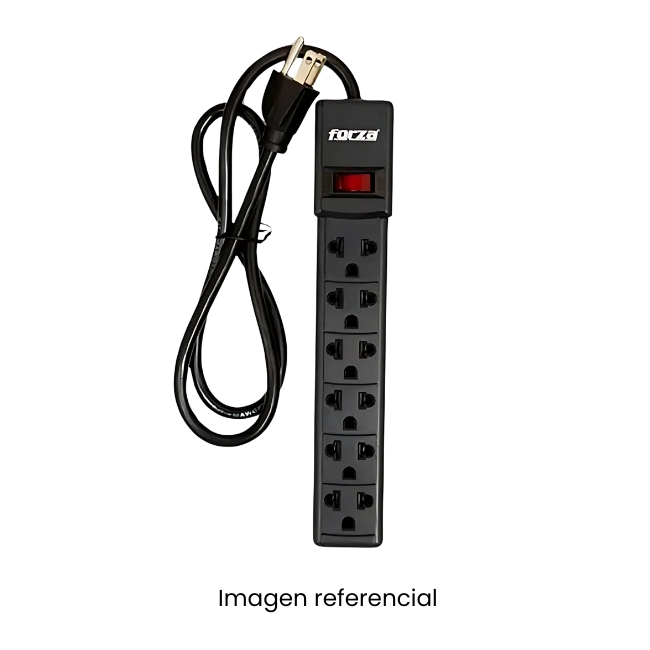 FORZA PS-001B SUPRESOR DE PICOS 6 SALIDAS NEGRO