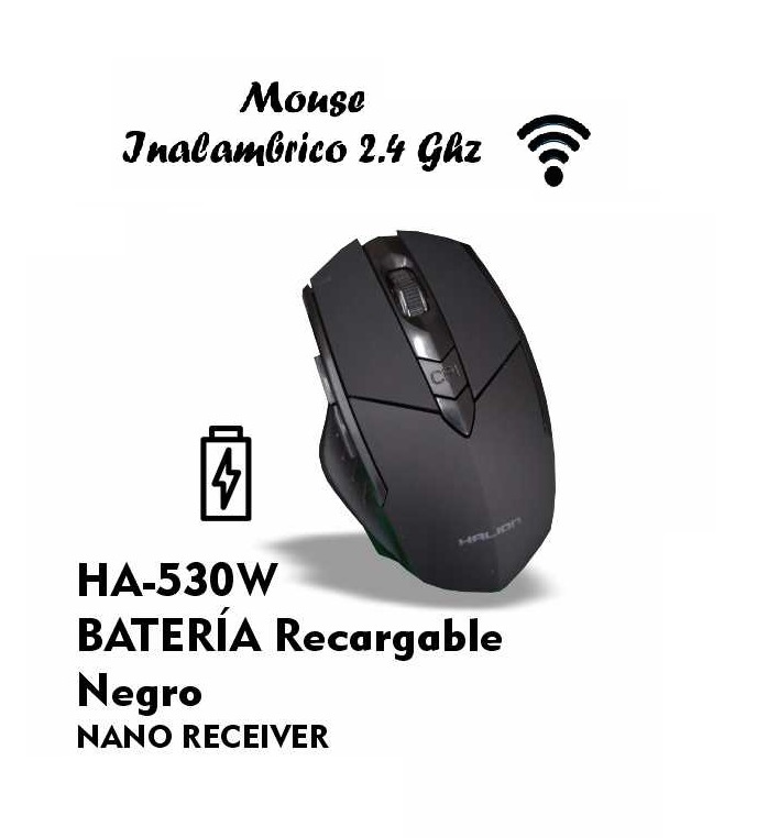 HALION MOUSE GAMER INALAMBRICO HA-M530W NEGRO RECARGABLE