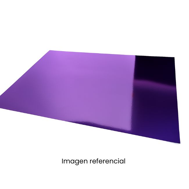 CARTULINA METALICA ESPEJO MORADO 65x47CM APROX
