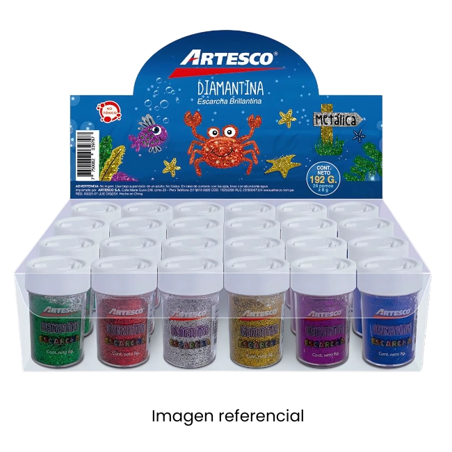 ARTESCO DIAMANTINA METAL 8GR ROJO