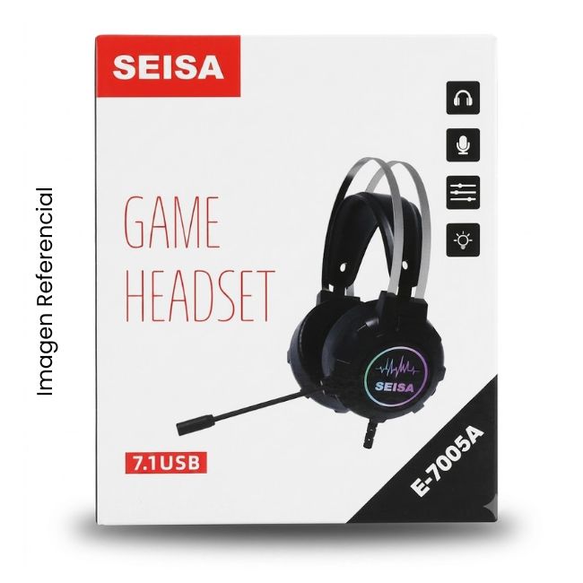 SEISA AUDIFONO E-7005A GAMER CON MICROFONO CABLEADO PARA PC PS4 PS5 XBOX LAPTOP 