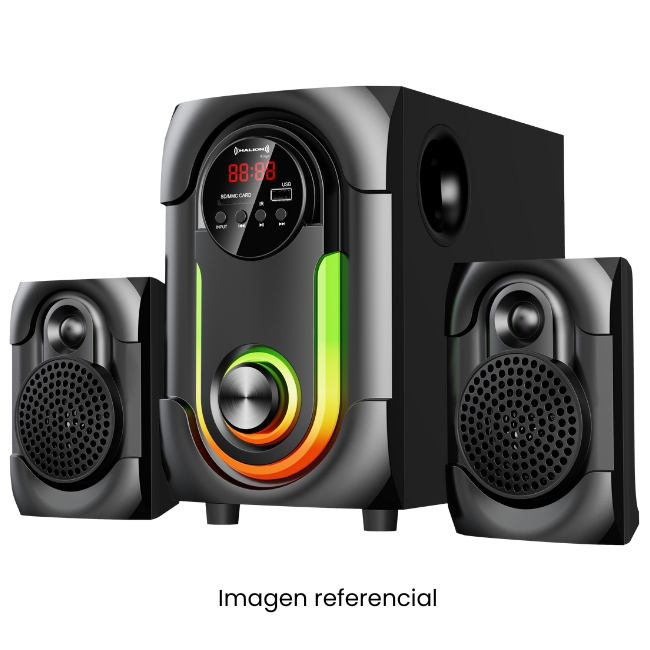 HALION PARLANTE HA-K42 RINGO 2.1 80W 4PULG+2X3PULG USB SD BT FM RCA RGB CONTROL PANTALLA