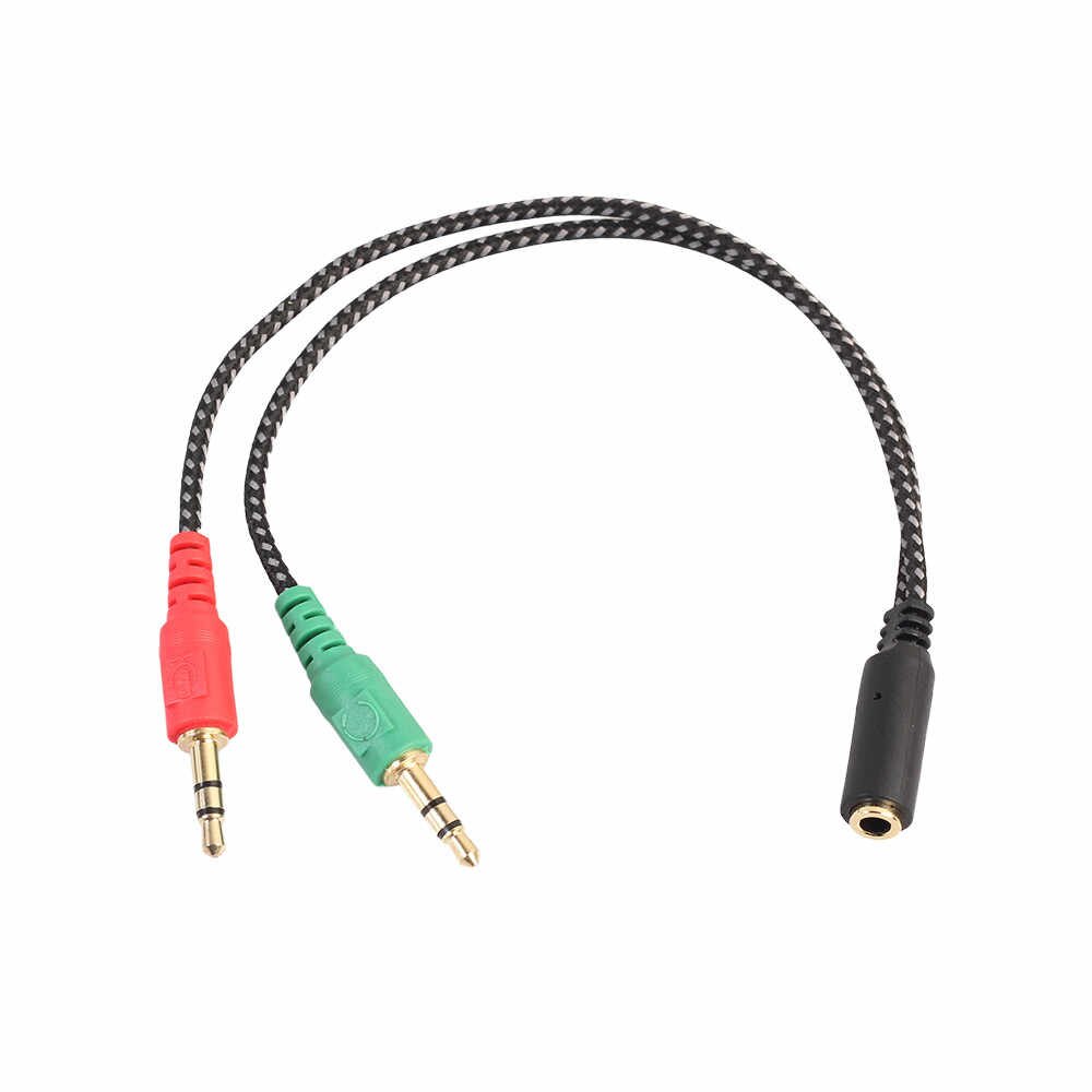 ADAPTADOR AUDIO 1 HEMBRA A 2 JACK MACHO (AURICULAR + MICROFONO)