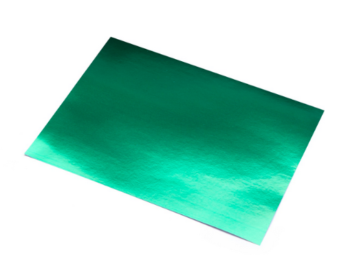 CARTULINA METALICA ESPEJO VERDE HOJA 65x47CM APROX