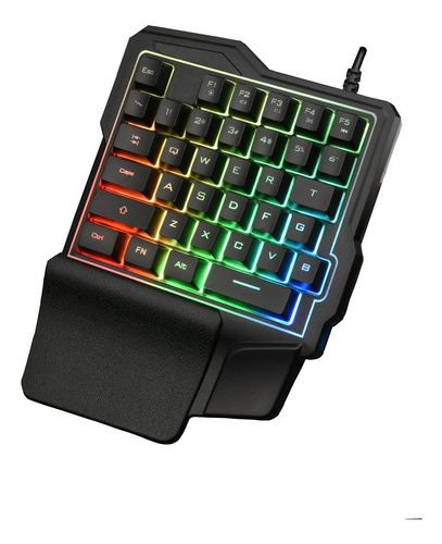K7 TECLADO GAMER DE UNA MANO LED + 35 KEYS