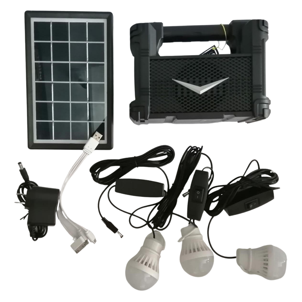 SEISA PARLANTE USB/RADIO/MICROSD + PANEL SOLAR 3 FOCOS TYN-35BT