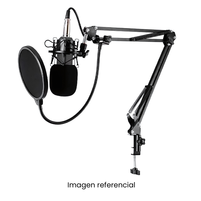 MICROFONO PROFESIONAL BM86TZ CON CONDENSADOR + BASE + BRAZO RACK GAMER