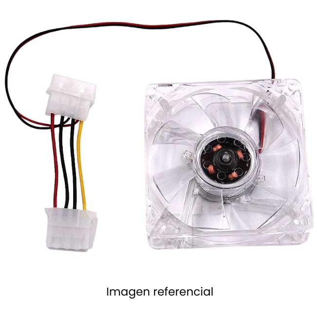 COOLER PARA CASE CON 4 LUCES LED BASICO 8CMX8CMX2.5CM HW8025C