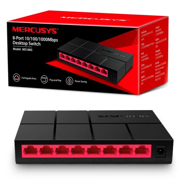 MERCUSYS SWITCH MS108G 8 PUERTOS GIGABIT 10/100/1000MBPS