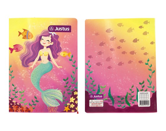 JUSTUS CUADERNO A4 CUADRI DISEÑO MUJER 80H 