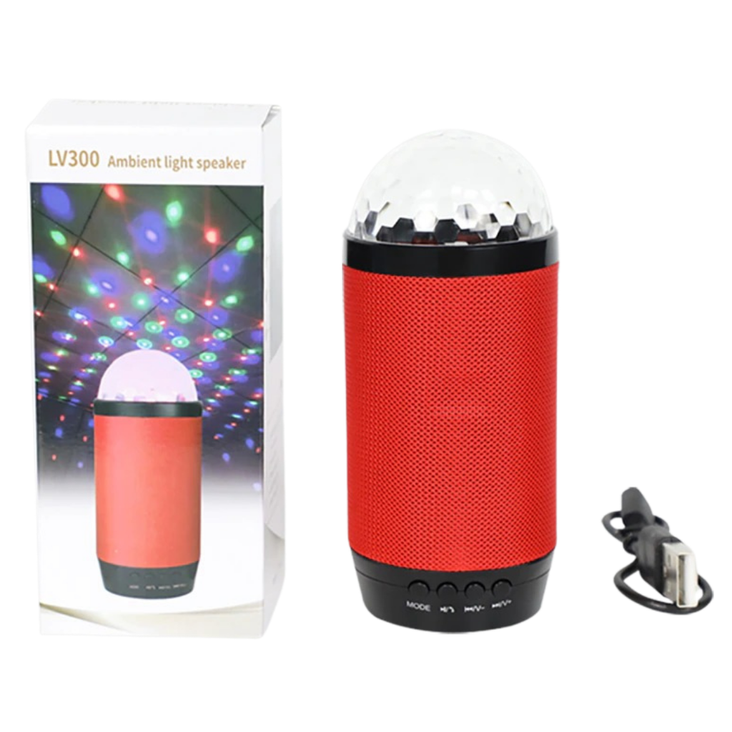 PARLANTE BLUETOOTH LAMPARA LUCES + LECTOR USB/SD LV300