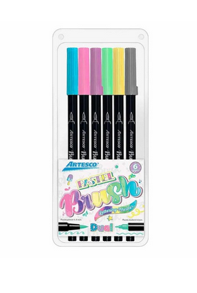 ARTESCO MARCADOR DUAL BRUSH PASTEL X6