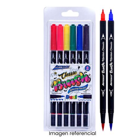 ARTESCO MARCADOR DUAL BRUSH MET X6