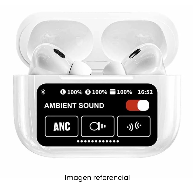 AUDIFONO A9 PRO AIRPODS BLUETOOTH5.4 CANCELACION RUIDO 40HR TACTIL MULTIFUNCION