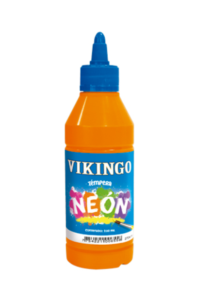 VIKINGO TEMPERA NEON 250ML NARANJA