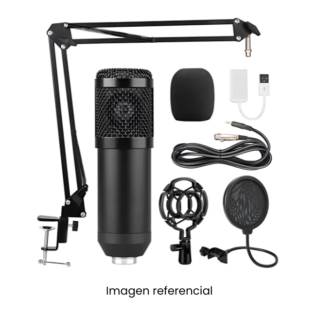 MICROFONO CONDENSADOR BM800TZ + SOPORTE + FILTRO + ADAPTADOR AUDIO USB GAMER