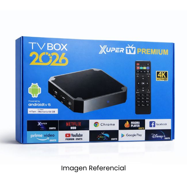 XUPER TV BOX PREMIUM ANDROID TV 15/4K ULTRA HD/64GB/CHROMECAST/GOOGLE ASSISTANT