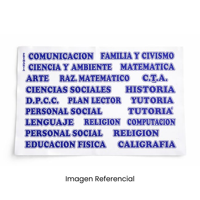 LAMINA PARA CURSOS DE PRIMARIA A4 COLORES 