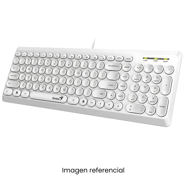 GENIUS TECLADO SLIMSTAR Q200 USB MULTIMEDIA BLANCO