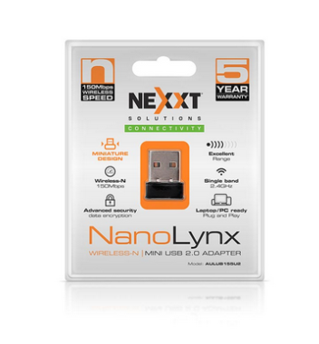 NEXXT ADAPTADOR USB WIFI NANO LYNX 150MBPS AULUB155U2