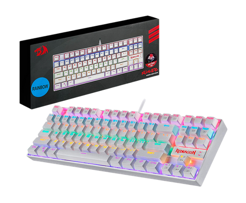REDRAGON TECLADO GAMER KUMARA RAINBOW K552 BLANCO SWITCH RED ESPAÑOL