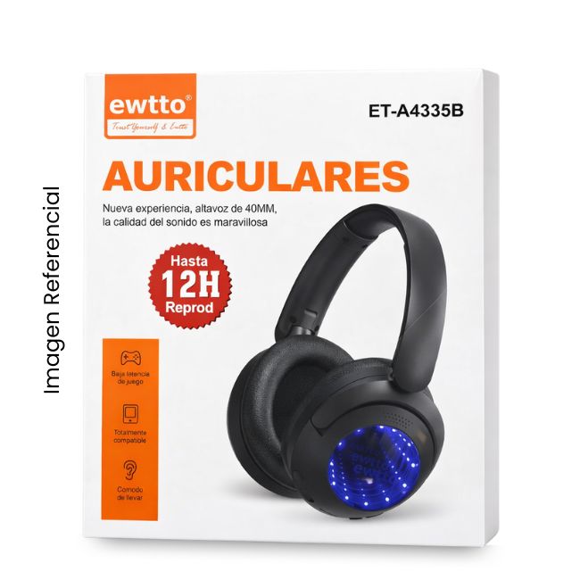 EWTTO AUDIFONO BLUETOOTH ET-A4335B NEGRO