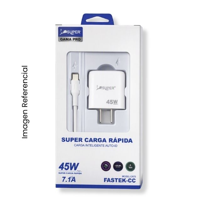 CARGADOR + CABLE TIPO C SUPER CARGA RAPIDA 
