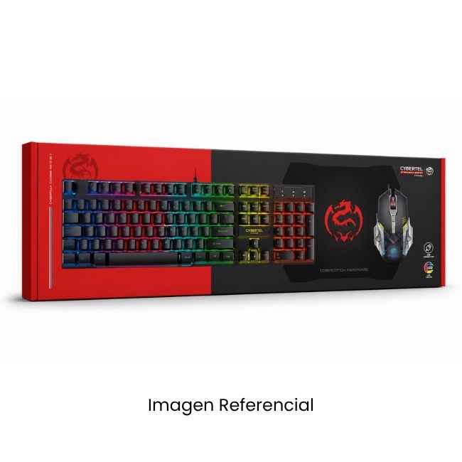 CYBERTEL KIT GAMER XTREME CYB GT1800 TECLADO RAINBOW + MOUSE LED + PAD MOUSE