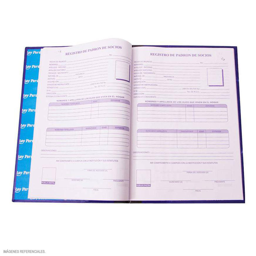 LIBRO PADRON DE SOCIOS 200FOLIOS (100HOJAS)