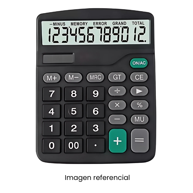 ELECTRONIC CALCULADORA NEGRO (12DIG)