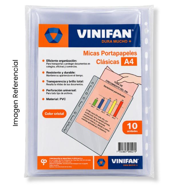 VINIFAN MICA PORTAPAPEL A4 PQTX10