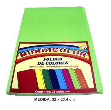 FOLDER MANILA A4 PQTX25 VERDE LIMON