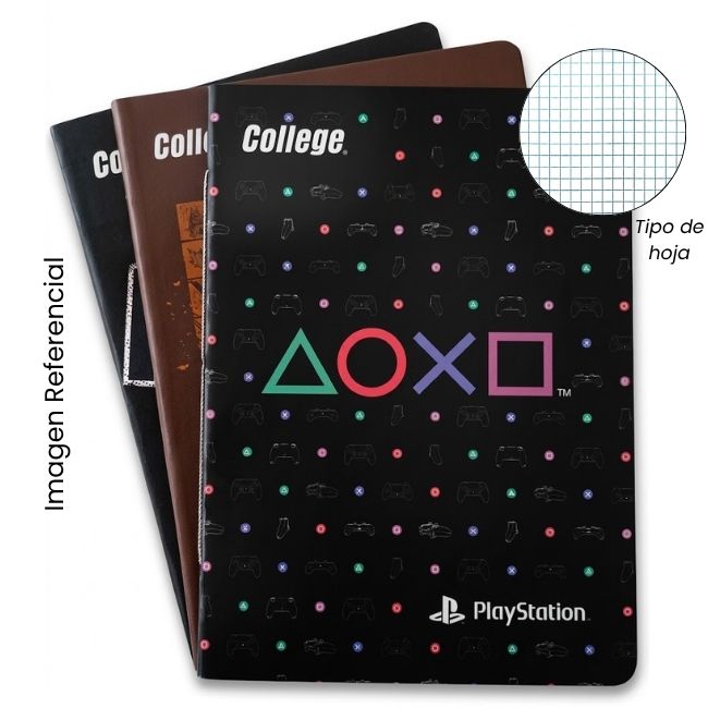 COLLEGE CUADERNO A4 CUADRICULADO PLAY STATION 80 HOJAS