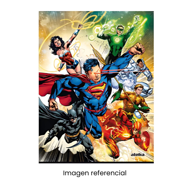 ALPHA CUADERNO A4 CUADRI LIGA JUSTICIA CHIBI 92H 