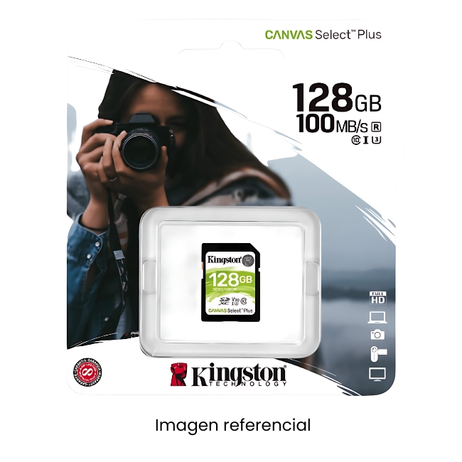 KINGSTON MEMORIA SDHC 128GB 100MB/S C10 UHS-I PARA CAMARAS