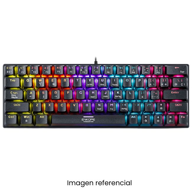 ENKORE TECLADO GAMER MECANICO KINGDOM 64 ENK1008 RAINBOW USB CABLEADO