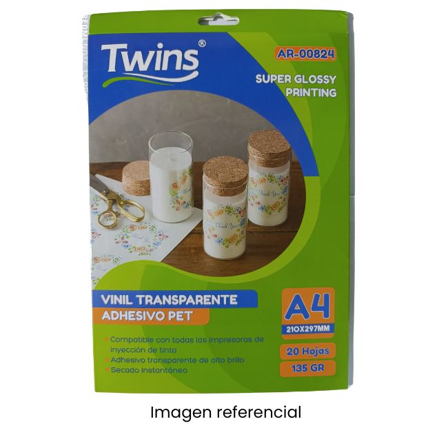 PAPEL VINIL TRANSPARENTE FOTO ADH BRILLANTE A4 X UND
