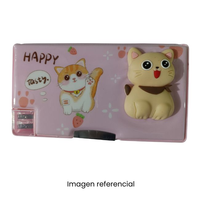 KAWAII CARTUCHERA IMANTADA GATITO/DINO XPM PM-553-21