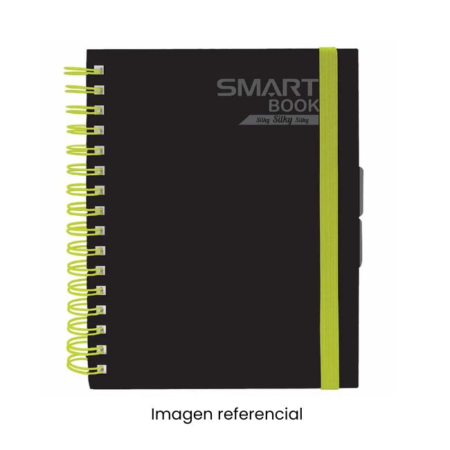 SMART BOOK CUADERNO ANILLADO MINI BOOK C/LIGA TAPA DURA 15X18CM