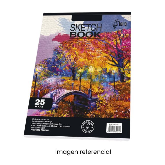 LORO SKETCH BOOK 25H EMPASTADO Y SIN MARCO