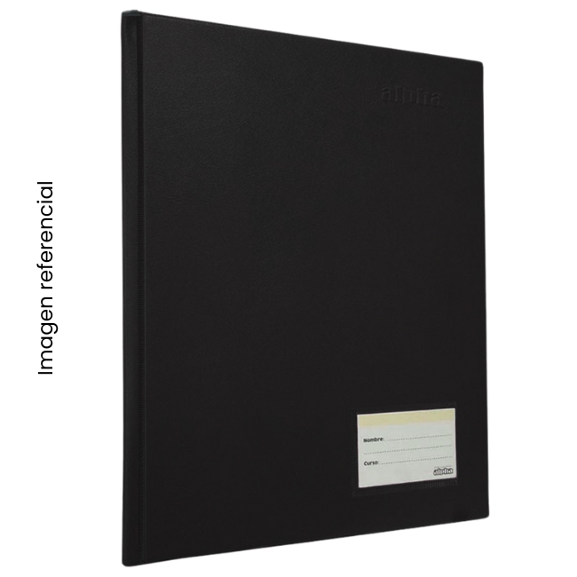 ALPHA FOLDER A4 DOBLE TAPA C/GUSANILLO NEGRO