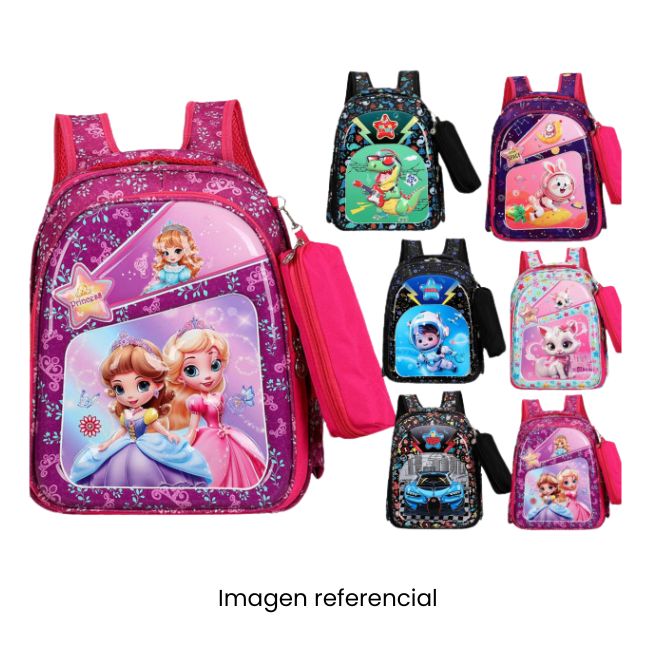 MOCHILA PERSONAJES +MINI CARTUCHERA 1109-3 A25