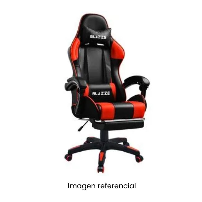 BLAZZE SILLA GAMER LOOT ROJO RECLINABLE 135° CON REPOSAPIES