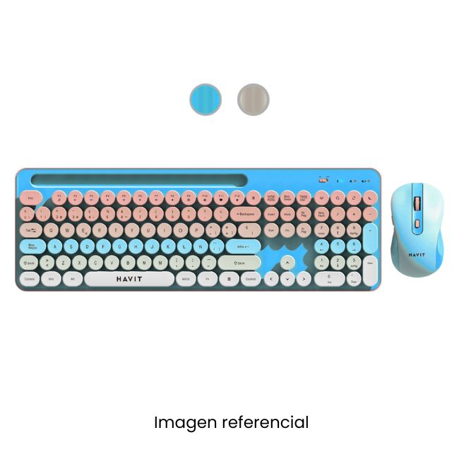 HAVIT KIT TECLADO + MOUSE OFFICE KB832GCM-SP INALAMBRICO RAINBOW