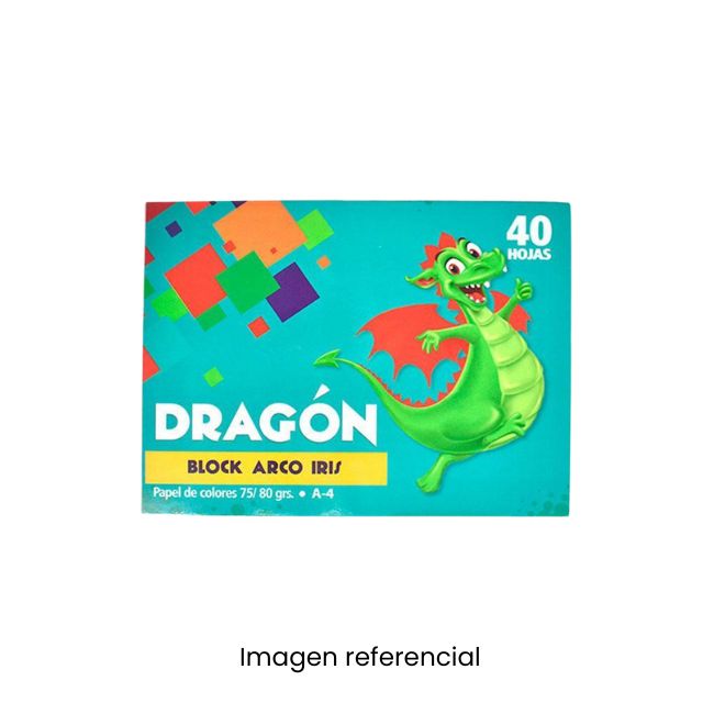 DRAGON BLOCK PAPEL ARCO IRIS A4 40HJS