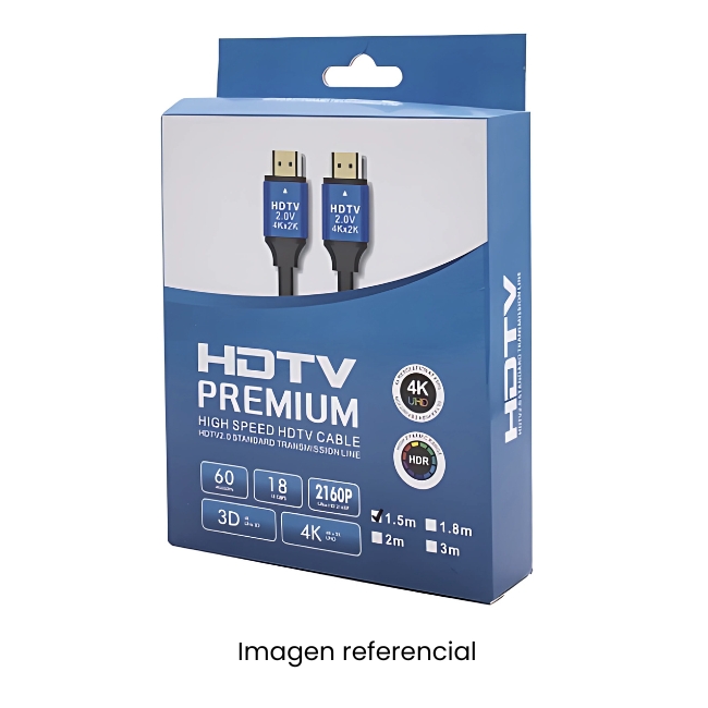 CABLE HDMI 4K PVC 1.5MT PREMIUM