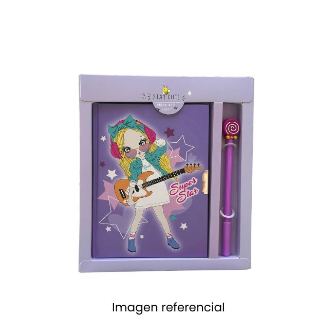 KAWAII CUADERNO MUJER CON CANDADO + LAPICERO 1023026