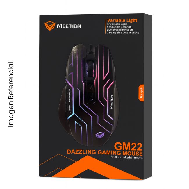 MEETION MOUSE GAMER GM22 RETROILUMINADO 4800DPI